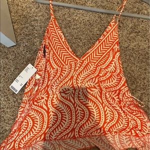 Orange and white tank top